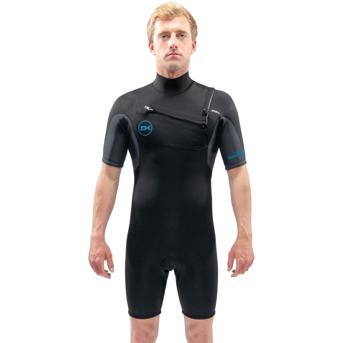 Гидрокостюм DAKINE MEN'S QUANTUM CHEST ZIP SHORTY 2/2mm Black/Grey, размер S DK22M22QSZ (0604565593948)
