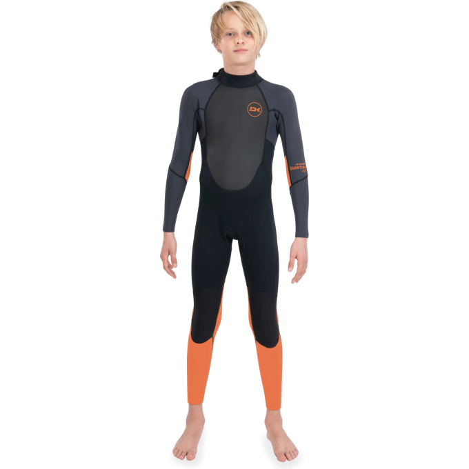 Гидрокостюм детский DAKINE KID'S QUANTUM BACK ZIP FULL SUIT 3/2mm F/L Black/Orange, размер 11 DK22K22QBZFL (0604565597984)